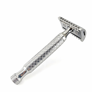Professional Polished Stainless Steel <strong>Double</strong> <strong>Edge</strong> <strong>Razor</strong> Durable Reusable Metal Wet Dry Shaving Includes 5 Replacement Blades - Product Image 2