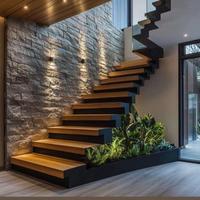 Escalier flottant CBMmart, escaliers sur mesure, design moderne en bois et acier
