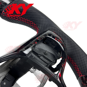 Volant personnalisé en fibre de carbone forgée avec LED et indicateur de régime pour Ford Ranger Raptor XTL XLT 2023-2026 - Product Image 3
