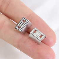 Résultats de bijoux simples Clip ouvert Rectangle Bracelet boucle convertisseur Bracelet en acier inoxydable fermoir pour la fabrication de bijoux fourni