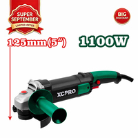 Meuleuse d'angle électrique professionnelle XCPRO 1100W 125mm, filetage de broche M14, 11000 tr/min, déclencheur, 220V, usage intensif pour métal, fournie par l'usine