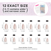 AIERFEI – Lot de 24 faux ongles réutilisables, design de luxe, en gel, pour femmes, mariage, fête, usage quotidien, vente en gros, en vrac, pour les bouts des doigts