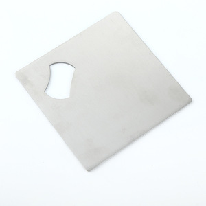 Stainless steel square <b>beer</b> <b>coaster</b> bottle opener, metal square <b>coaster</b> bottle opener - Product Image 2