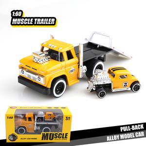 Modellino di Pickup <span class=keywords><strong>in</strong></span> Scala 1:60, Auto Giocattolo con Rimorchio, Serie di Auto Classiche <span class=keywords><strong>in</strong></span> Metallo Retro - Product Image 6