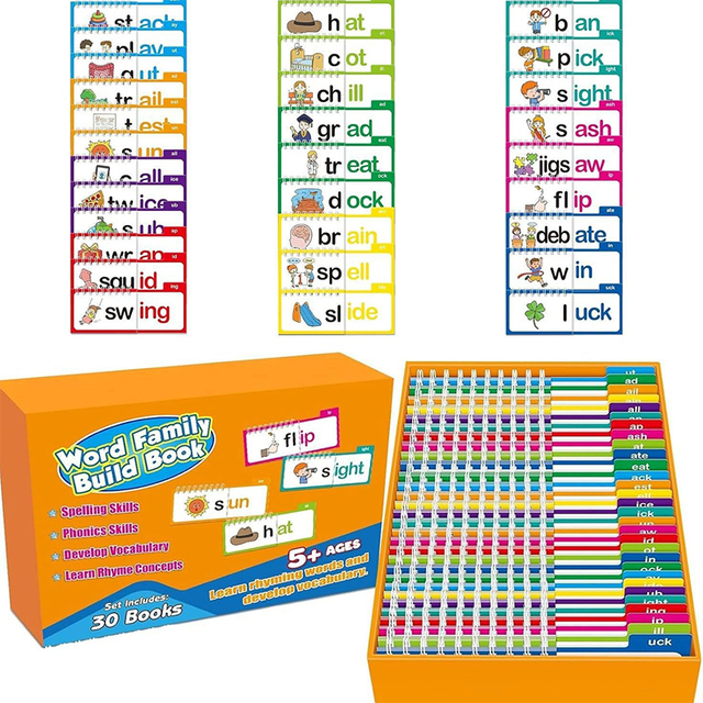 Reading Flip Book Read and Rhyme Flip Books Word Family Flip Books Flash Cards English Vocabulary Cards Educational Reading