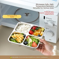 Boîte à lunch en acier inoxydable 304 de 720 ml, 4 compartiments, boîtes à collation Bento, contenants de stockage alimentaire avec couvercles