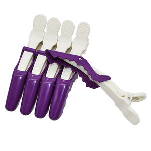 Pinces en plastique de <span class=keywords><strong>crocodile</strong></span> de salon de <span class=keywords><strong>coiffure</strong></span>, pinces de serrage dures de logo personnalisées - Product Image 5