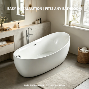 Baignoire Balnéo Ovale d'Intérieur Design Moderne Autoportante Idéale pour Hôtels Plusieurs Couleurs Disponibles - Product Image 2