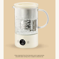 Bouilloire Électrique Multifonctionnelle en Verre Borosilicate avec Contrôle Numérique, Puissance 500W, Arrêt Automatique pour Usage Domestique et Hôtelier