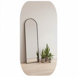 Large Long Wall <strong>Mirror</strong> <strong>Leaner</strong> <strong>Full</strong> <strong>Length</strong> Floor Bedroom Furniture Hanging Black Metal Frame <strong>Mirror</strong> - Product Image 2