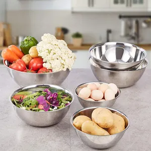Tableware Kitcheware Stronger Heavy Duty Stainless Steel Salad Mixing Bowls Set Of 6