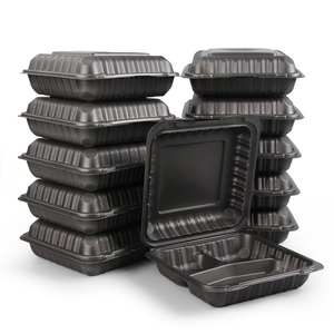 Microwave Food Grade 8 Inch Disposable Takeaway Plastic Clamshell Lunch Box