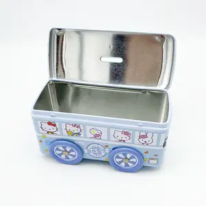 Hot Selling Train Car shaped Custom Gift Tin box with Wheels for Candy Cake Cookie Packaging