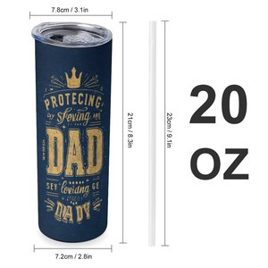 Vaso de acero inoxidable de 20 oz con aislamiento al vacío, diseño de logotipo personalizado, regalo para papá - Product Image 1