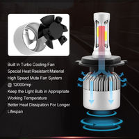 Système d'éclairage automatique super lumineux ampoule de phare LED de voiture H11 H7 H4 H13 9005/hb3 9006/hb4 72W ampoules LED automatiques phares S2