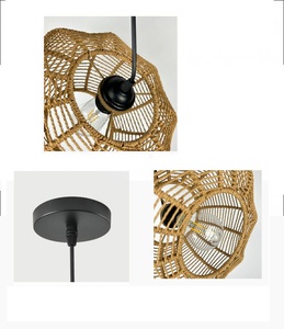 Nhà Máy phòng ngủ khách sạn biệt thự Đảo mây Mặt dây chuyền Đèn chùm dệt wicker tuôn ra núi treo đèn chùm đèn có thể điều chỉnh - Product Image 3