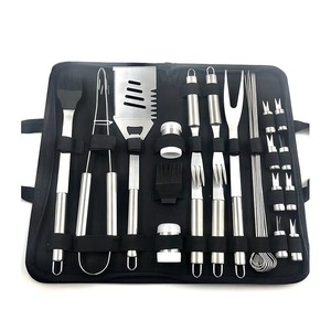 Juego de Utensilios para Barbacoa Coreanos Portátiles de 9 Piezas de Acero Inoxidable, Pinchos Largos, Pinzas Resistentes al Calor, Fáciles de Limpiar, Utensilios para Barbacoa al Aire Libre y para Acampar - Product Image 1