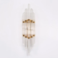 Applique murale LED sculpturale Art Déco moderne, en laiton et cristal de luxe, pour salon, salle à manger, éclairage d'accentuation et de fond
