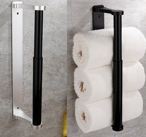 Porte-serviettes en papier <span class=keywords><strong>sous</strong></span> l'<span class=keywords><strong>armoire</strong></span>, porte-serviettes de cuisine en alliage d'aluminium, porte-rouleau adhésif pour cuisine, salle de bain - Product Image 5
