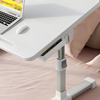 Bureau d'ordinateur pliable écologique, support pour ordinateur portable réglable en hauteur, table portable avec tiroir pour le travail, les études et le canapé
