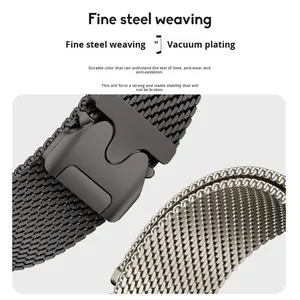 New Metal Milanese Loop Strap for Apple Watch S10 11 46mm Ultra 49mmm SE 44mm 42mm Parachute Buckle Stainless Steel Watch Band - Product Image 3