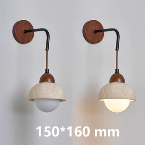 Lámpara de Pared LED Tricolor de 5W, Luz Decorativa Interior con Piedra Natural, Material Ecológico, Luz Cálida/Fría Ajustable - Product Image 2