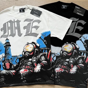 Nouvelle collection 2025 – T-shirt ample à manches courtes en coton imprimé intégral avec logo Angel rétro et strass, style hip-hop, de la marque américaine de mode transfrontalière EM. - Product Image 4