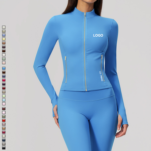 Damenkleidung Slim Fit Jacken mit Taschen Reißverschluss-Mantel für Frauen Sportbekleidung Individuelles Logo Lange Ärmel TRAININGSJACKEN - Product Image 1