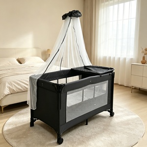 Cuna Plegable de Aleación de Aluminio para Bebés Recién Nacidos, Cama Portátil Multifuncional Anticaídas - Product Image 1