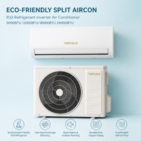AC Gree Compressor Smart Mini Split 9000 12000 18000 24000 BTU Inverter, Pendingin Udara Smart WiFi Tanpa Saluran, Terpasang di Dinding