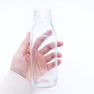 ขวดนมแก้วทรงสูงทรงสี่เหลี่ยมสำหรับใส่นมพร้อมฝาปิดที่<span class=keywords><strong>300</strong></span> 100 420 500 1000มล. <span class=keywords><strong>CC</strong></span> กรัมใหม่ - Product Image 2