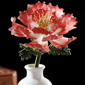 Ramo de Flores de Cristal Hecho a Mano con Peonías Personalizadas para el Día de la Madre, Regalo de Cumpleaños, Aniversario, Boda, Graduación - Product Image 2