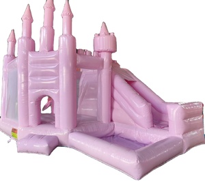 Castillo de princesa de ensueño rosa, castillo inflable comercial que rebota, casa de rebote para niños, Castillo de salto combinado para niñas - Product Image 1
