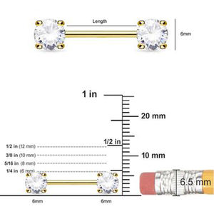 Anneau de mamelon droit en diamant, perle personnalisée en or 14K, 6mm - Product Image 5