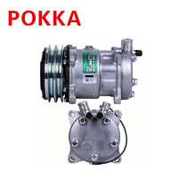 Kompresor AC Universal 508 24V 2PK Kumparan Tembaga Trivalen Dengan Katup R12 untuk Sistem AC Kendaraan