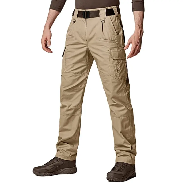 Оптовая продажа, Мужская Рабочая одежда цвета хаки, брюки, рабочая уличная теходежда с карманами, униформа на заказ