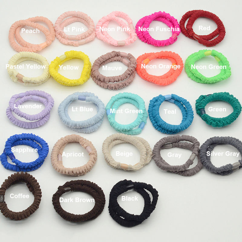 6cm Slim Ice Silk Hair Scrunchies Elastic Hair Bands Ponytail Holder Rope Hair Tie for Women Kids Girls Wholesales Accessories