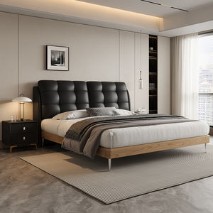Muebles de <span class=keywords><strong>Dormitorio</strong></span> de Madera Maciza de Lujo de Mediados de Siglo, Camas Tapizadas Suaves, Estructura de Cama Doble Tamaño King, Diseño Elegante para Adultos - Product Image 2