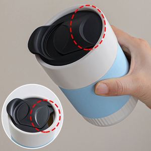 Custom logo Festival Business Gift <b>Box</b> Set 450ml Silicone Sleeve Ceramic <b>Double</b> <b>Wall</b> Insulated Travel Coffee Cup with Slider Lid - Product Image 6
