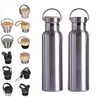 Bouteille d'eau isolée à double paroi en acier inoxydable, durable et revêtue de poudre pour boire et faire bouillir l'eau pour les cadeaux