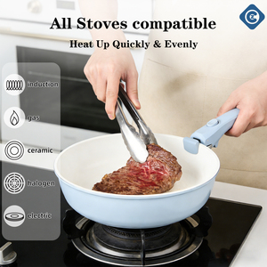 Sartén Antiadherente <span class=keywords><strong>de</strong></span> Aluminio con Revestimiento <span class=keywords><strong>de</strong></span> <span class=keywords><strong>Granito</strong></span>, Utensilio <span class=keywords><strong>de</strong></span> <span class=keywords><strong>Cocina</strong></span> Saludable, Sartén <span class=keywords><strong>de</strong></span> Chef, Libre <span class=keywords><strong>de</strong></span> PFOA, Apta para Inducción, con Mango Desmontable Moderno - Product Image 4