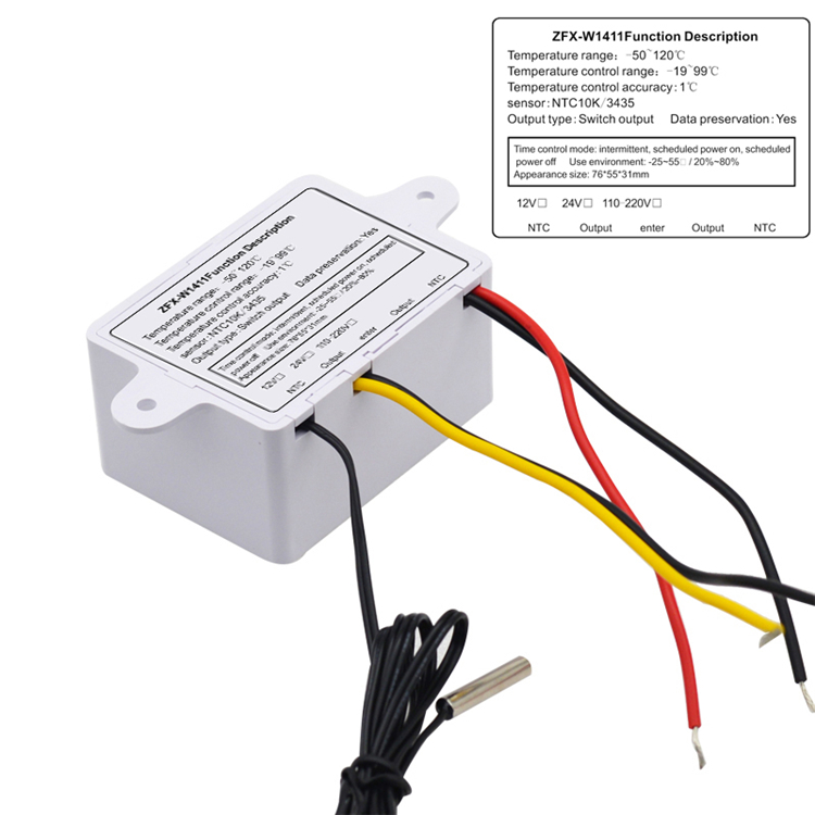 Factory Cheap Price ZFX-W1411 Controller Digital Display Sensor Temperature Range -55-120 Thermostat