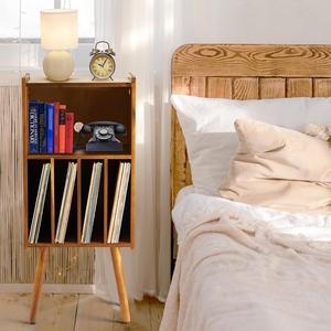 Wooden <strong>Record</strong> Player Stand Turntable Stand <strong>Cabinet</strong> Holds Metal <strong>Record</strong> Storage Holder and Organizer Table <strong>Record</strong> Player Holder - Product Image 2