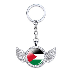 Llavero Personalizado con Bandera de Palestina, Adorno para Bolso con Pedrería, Colgante de Ala con Cristales y Pedrería, Llavero con Bandera Nacional - Product Image 2