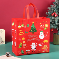 Sac de courses personnalisé pour Noël et le Nouvel An, cadeau pour enfants, sac non tissé recyclable imprimé en couleur, laminé à chaud, pour les fêtes