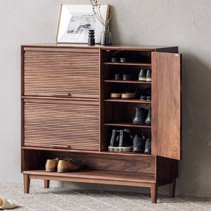 Scarpiera in Legno Stile Giapponese, Mobile da Soggiorno con Spazio di Archiviazione, Arredamento per l'Ingresso di Casa - Product Image 1