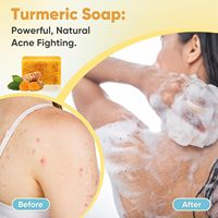 Savons Artisanaux au Procédé à Froid 100g Curcuma Citron Acide Kojique Beurre de Karité Soin Éclaircissant Peau Lait de Chèvre Solide Visage et Corps