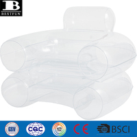 Fauteuil gonflable en vinyle transparent robuste, canapé durable en plastique, chaise à bulles gonflable, meubles