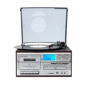 Tocadiscos de Vinilo, Gramófono Multifunción con Reproductor de CD, Casete, Radio, USB, Altavoz Integrado <span class=keywords><strong>y</strong></span> Control Remoto - Product Image 4