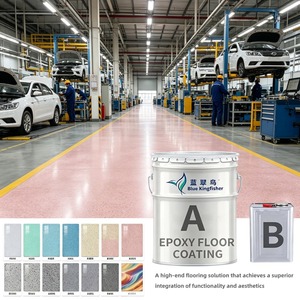 Rivestimento Epossidico Effetto Marmo Lucido per Pavimenti, Vernice Autolivellante per Calcestruzzo <span class=keywords><strong>con</strong></span> Sabbia Colorata, Rivestimento Liquido per Magazzini e Garage - Product Image 1